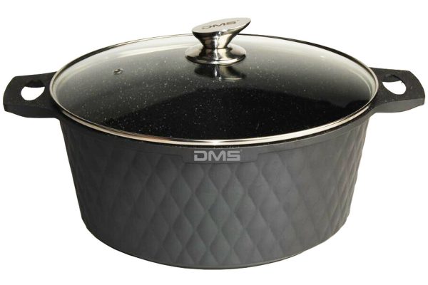 DMS® TSD5015 Induction Cookware Cooking Set Pots Soup Pot with Glass Lid Black - Image 2
