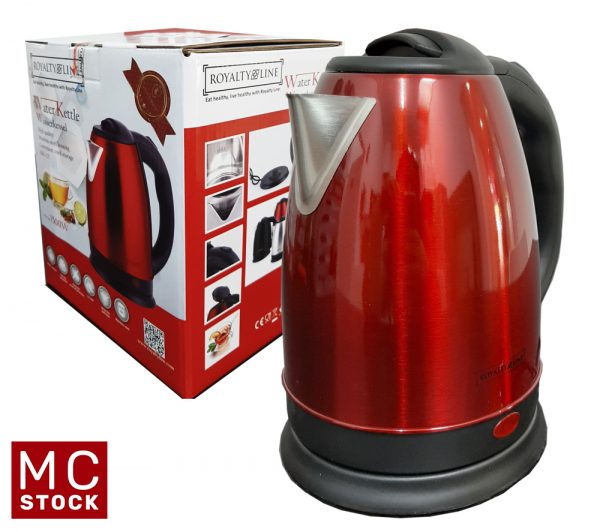 Royalty Line Electric Kettle 1.7 L in stainless steel Stylish kettle Water Boiler Red - Image 2