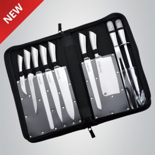 Royalty Line 10 Pcs Stainless Steel Knife Set with Carrying Case RL-K10HL