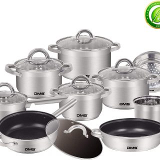DMS® 15-Piece Pan Set with Glass Lids