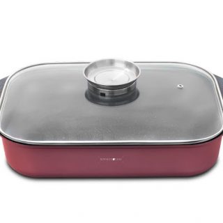 Royalty Line Die Cast Roaster Pan with Easy Clean RL-ACR34M Burgundy