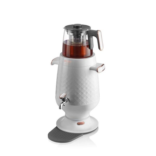 Arzum AR3083-B Ehlikeyf Samowar Samower, Tea Machine, Tea Maker, Plastic White