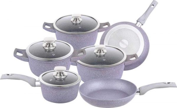Royalty Line RL-FC14L Cookware set in marble coating Gray