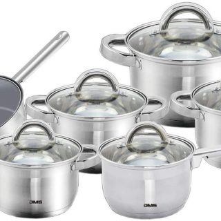 DMS12-piece saucepan set made of high-quality stainless steel