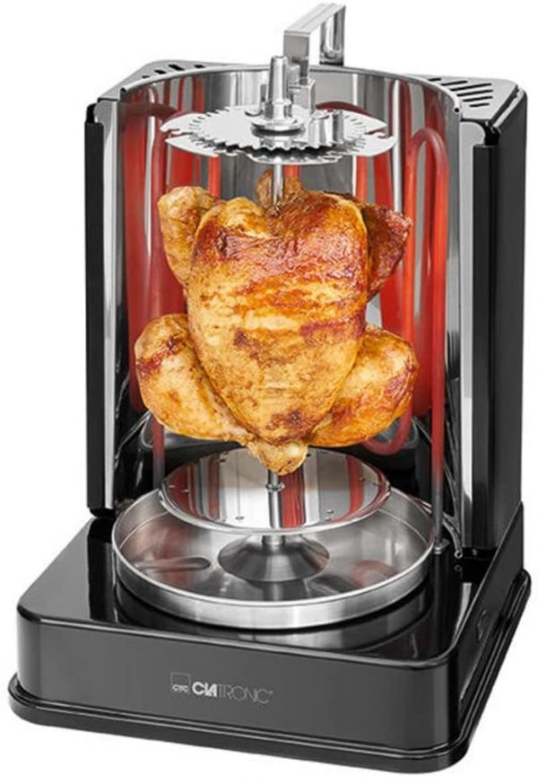Clatronic 3-in-1 Vertical Kebab Multigrill , for Kebab, Chicken, and Gyros, with Stainless Steel Grease Collection Container, 1400 W, Black - Image 2