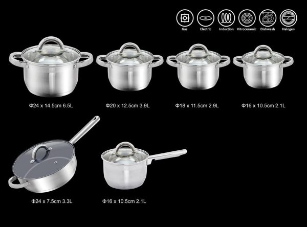 DMS12-piece saucepan set made of high-quality stainless steel - Image 2
