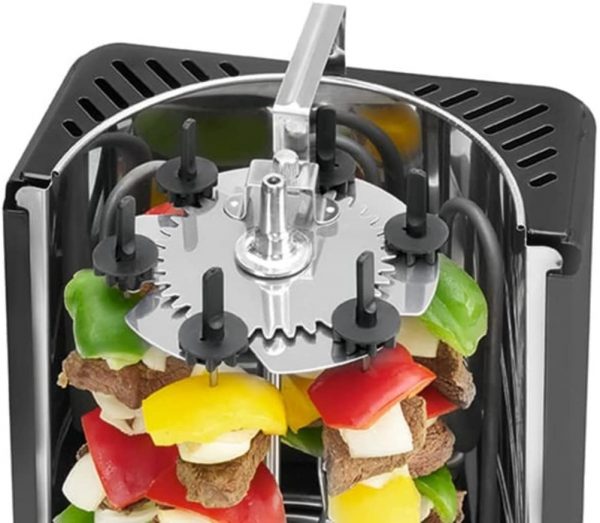 Clatronic 3-in-1 Vertical Kebab Multigrill , for Kebab, Chicken, and Gyros, with Stainless Steel Grease Collection Container, 1400 W, Black - Image 4