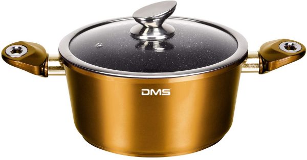 DMS® 15-Piece Induction Cookware Cooking Set - Pots Pans Set with Glass Lid Copper - Image 5