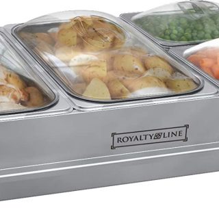 Royalty Line Buffet Serving Plate Food Warmer Warming Plate 4 Compartments Buffet Warmer