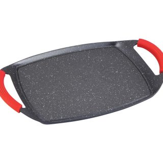 Royalty Line – RL-ATG47M-Grill Plate, Non-Stick Coating, Removable Silicone Handles, Induction, 47 cm