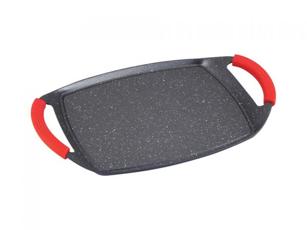 Royalty Line – RL-ATG47M-Grill Plate, Non-Stick Coating, Removable Silicone Handles, Induction, 47 cm