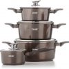 DMS® 15-Piece Induction Cookware Cooking Set - Pots Pans Set with Glass Lid Carbon Black - Image 9
