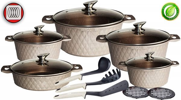 DMS® TSD5015 Induction Cookware Cooking Set Pots Soup Pot with Glass Lid 3 - Image 6