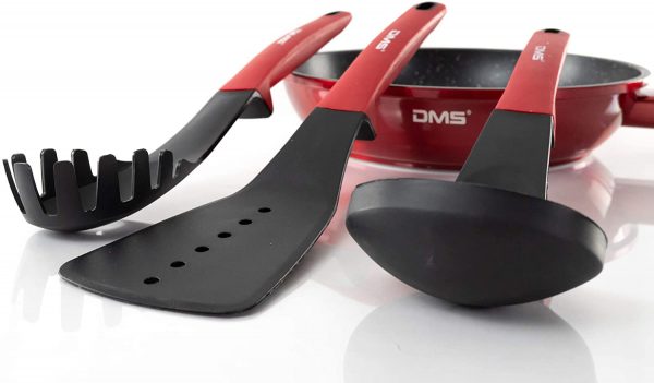 DMS® 15 Piece Induction Cookware Cooking Set - Pots Pans Set with Glass Lid Red - Image 7