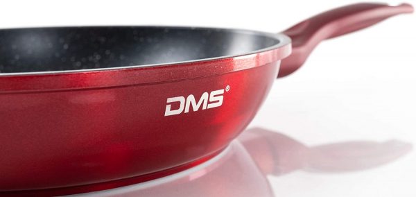 DMS® 15 Piece Induction Cookware Cooking Set - Pots Pans Set with Glass Lid Red - Image 4