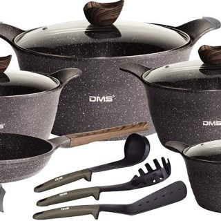 DMS TSK5016 16-Piece Induction Cookware Set Black