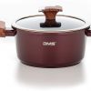 DMS® TSM4010 Induction Cookware Set Pots Pans Set  with Glass Lid 10 Pieces Burgundy - Image 3