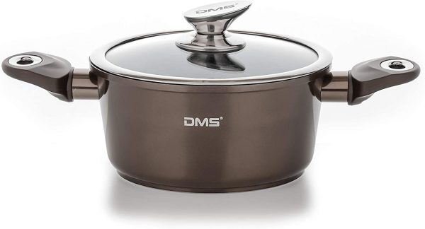 DMS® 15-Piece Induction Cookware Cooking Set - Pots Pans Set with Glass Lid Carbon Black - Image 7