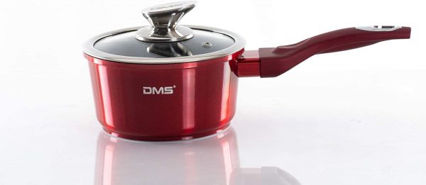 DMS® 15 Piece Induction Cookware Cooking Set - Pots Pans Set with Glass Lid Red - Image 3