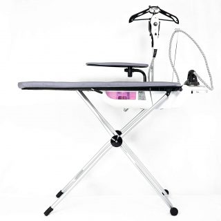 DMS KBS-2200 Steam Iron Station Steam Iron XL Steam Ironing System Complete Ironing System Steam Pressure 5.5 Bar, 2200 W, Ironing Board, Flat Iron, 1 Litre Water Tank Space Saving, with 2 Wheels