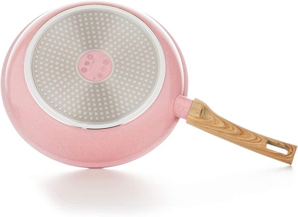 DMS® TSM4010 Induction Cookware Set Pots Pans Set  with Glass Lid 10 Pieces Pink - Image 4