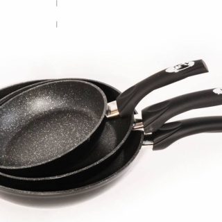 Royalty Line 3 Pcs Marble Coating Fry Pan Set RL-FM3 Black