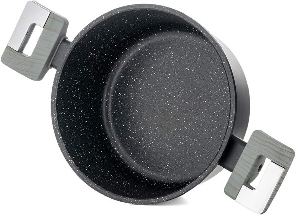 DMS® TSM4010 Induction Cookware Set Pots Pans Set  with Glass Lid 10 Pieces Black - Image 4
