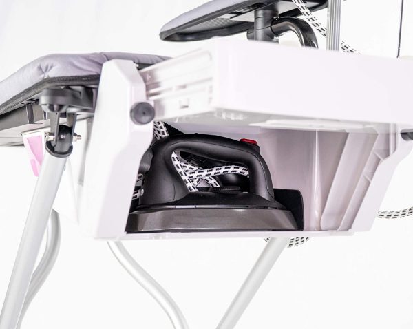 DMS KBS-2200 Steam Iron Station Steam Iron XL Steam Ironing System Complete Ironing System Steam Pressure 5.5 Bar, 2200 W, Ironing Board, Flat Iron, 1 Litre Water Tank Space Saving, with 2 Wheels - Image 9