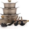 DMS TSK5016 16-Piece Induction Cookware Set Champagne