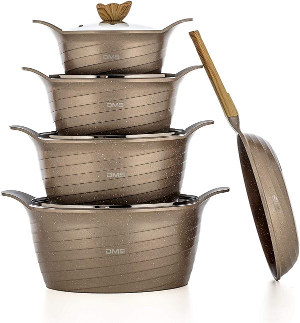 DMS TSK5016 16-Piece Induction Cookware Set Champagne - Image 4