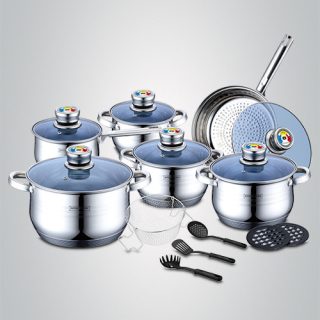 Roylty Line RL-1801B; Stainless Steel Cookware Set 18 Pcs