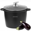 Royalty Line RL-AD28M Tall Cooking Pot Non-Stick Coating With Glass Lid Induction Black 10.5L 28CM