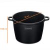 Royalty Line RL-AD28M Tall Cooking Pot Non-Stick Coating With Glass Lid Induction Black 10.5L 28CM - Image 3