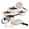 Royalty Line 15-Pieces Marble Coating Cookware Set – Cream