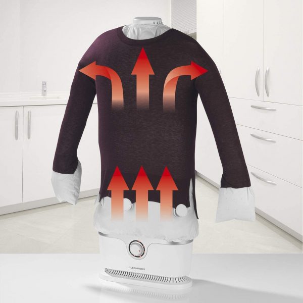 CLEANmaxx Ironing 1800 W Silver/White for Shirts, Blouses and Ironing Attachments for Trousers
