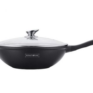 Royalty line RL-BW32m; Marble Coating Wok With Glass Lid 32cm