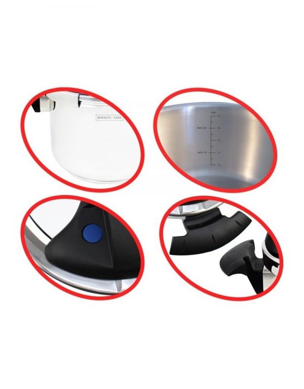 Royalty Line 10L Stainless Steel Pressure Cooker Induction Long - Image 4