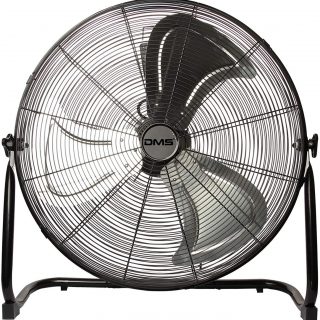 DMS Industrial Fan, Wind Machine, Floor Fan, Indoor Fan, Drum Fan, 3 Speed Settings, Diameter 60 cm, 180 Watt, 10,000 m3/h, Black
