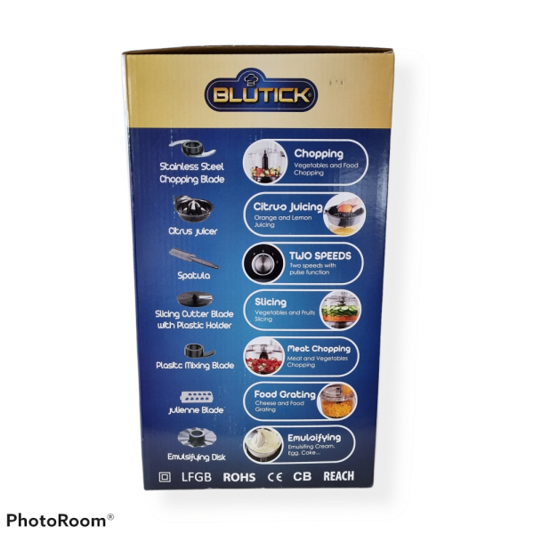 Blutick Food Processer Black 7IN 1 600watt 1200ml - Image 3