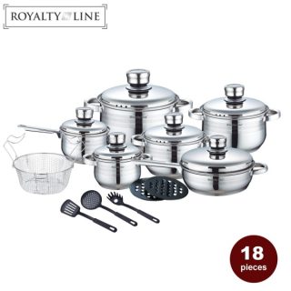 Royalty Line RL-1802; Best Stainless Steel Cookware Set 18 Pcs