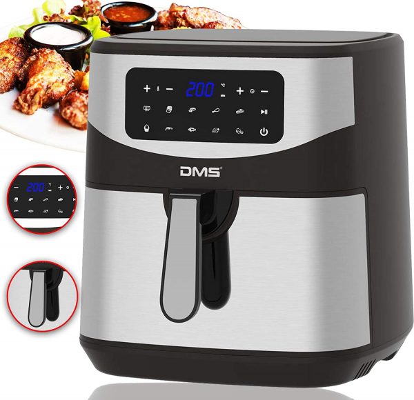 DMS XXXL 7 Litre Hot Air Fryer | Fryer | Oven | Hot Air Grill | Cooker | Grease-free and Without Oil | Includes 10 Programmes and Digital Touch Display | 1800 Watt | Timer | HF-7S - Image 3