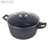 Royalty Line Forged Aluminium Non-stick Marble Cooking Pot -28cm Black - Image 2