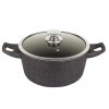 Royalty Line Forged Aluminium Non-stick Marble Cooking Pot -28cm Black