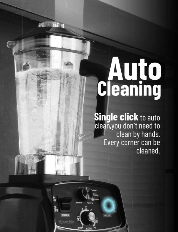WantJoin Professional Blender, Countertop Blender ,Blender for kitchen Max 1800W High Power Home and Commercial Blender with Timer, Smoothie Maker 2200ml for Crushing Ice, Frozen Dessert, Soup,fish - Image 3