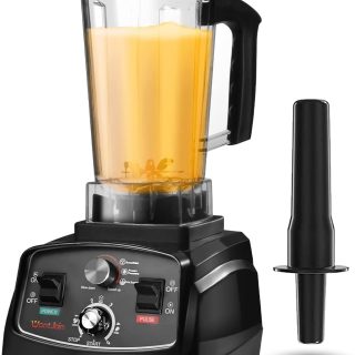 WantJoin Professional Blender, Countertop Blender ,Blender for kitchen Max 1800W High Power Home and Commercial Blender with Timer, Smoothie Maker 2200ml for Crushing Ice, Frozen Dessert, Soup,fish